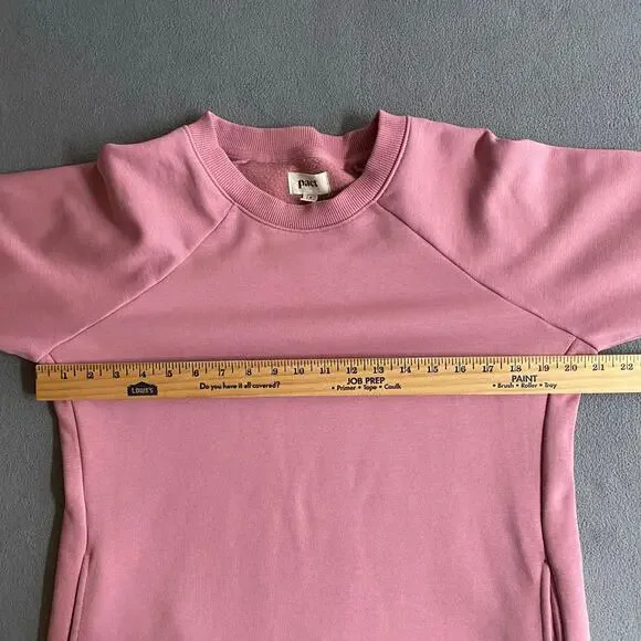 Pact Organic Cotton Blend Crew Neck Pullover Tunic Sweatshirt Womens M Pockets - Picture 10 of 15